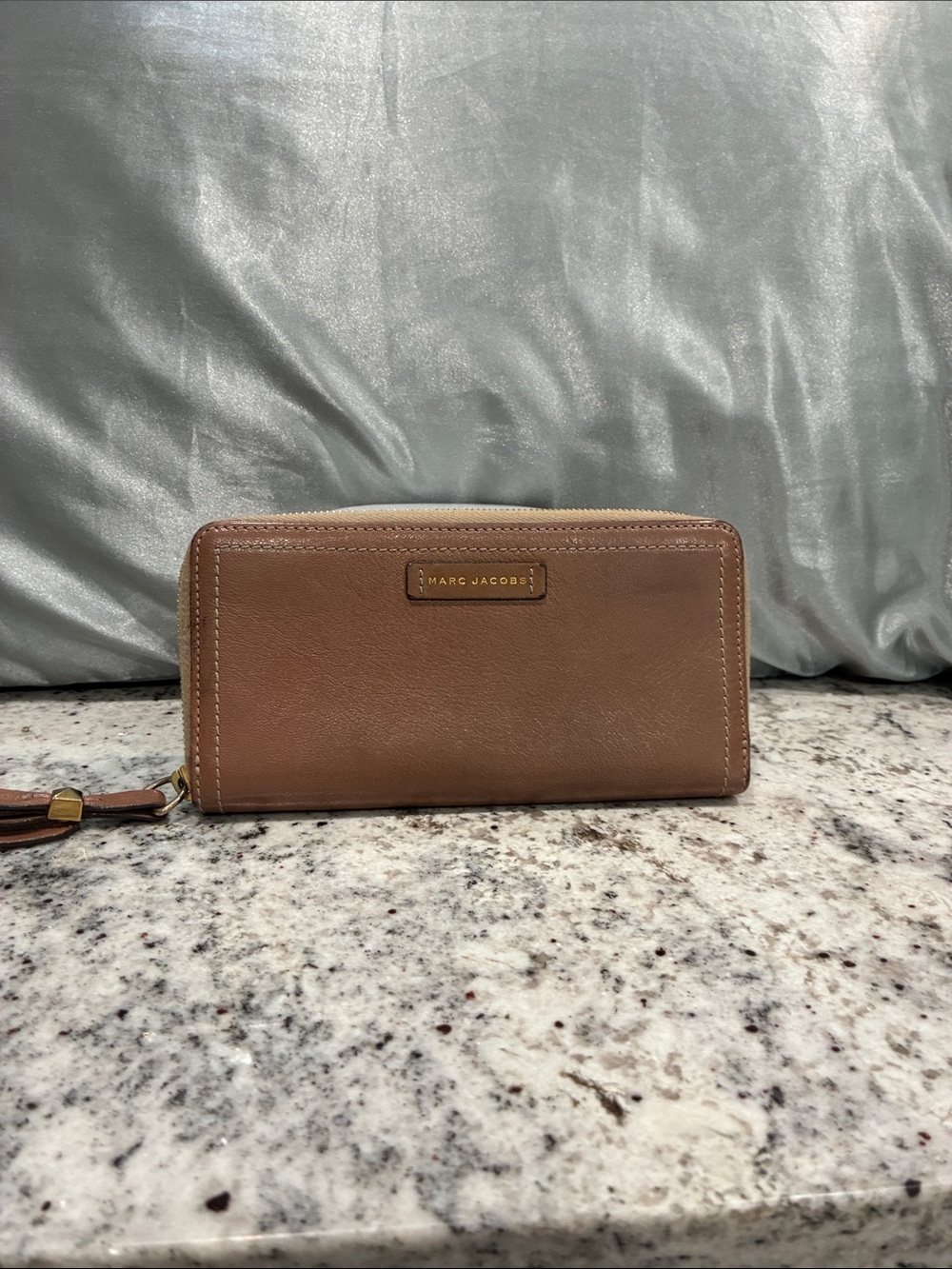 Marc Jacobs Tan Leather Zip-Around Wallet